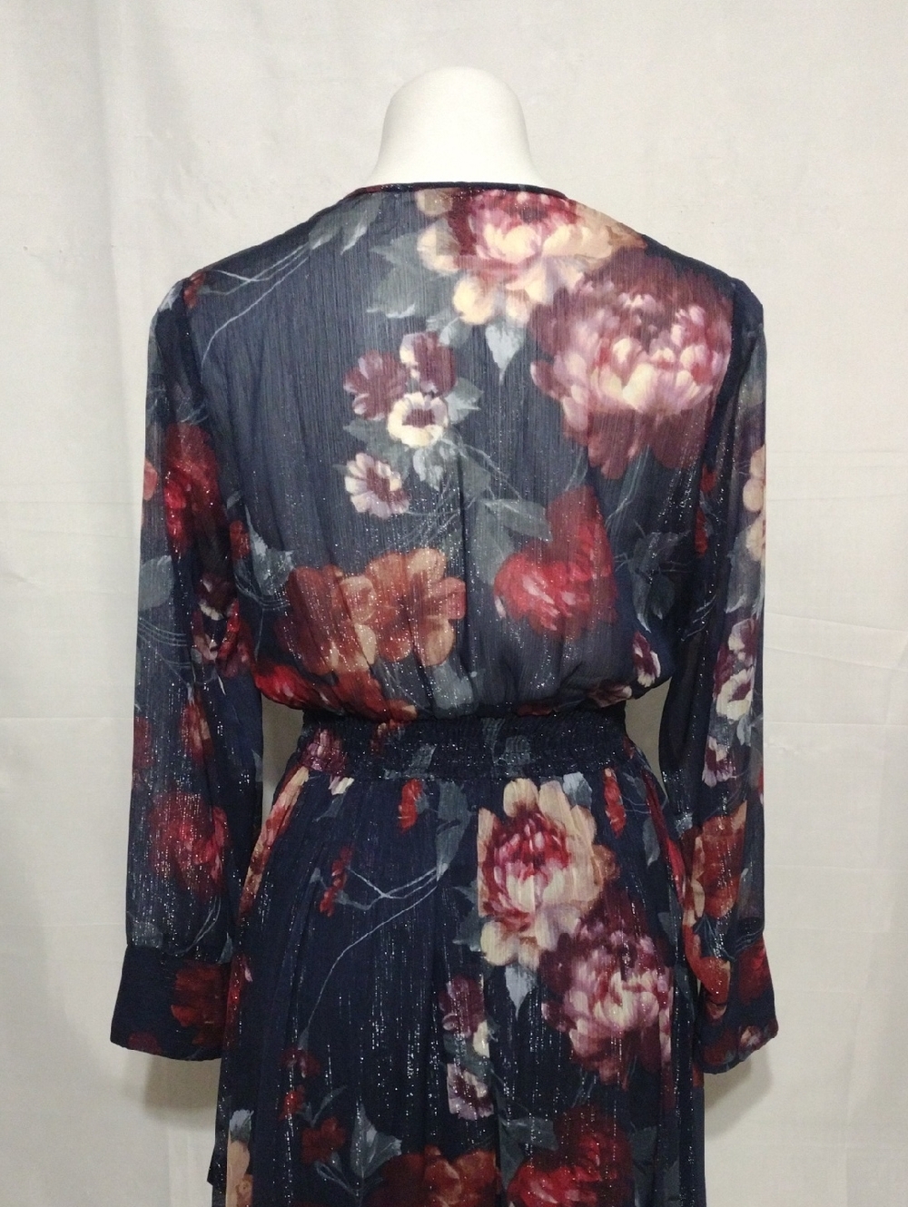 NWT Kate & Lily Navy Floral Maxi Dress Size 6 Romantic Cottagecore Wedding Guest - Picture 11 of 14